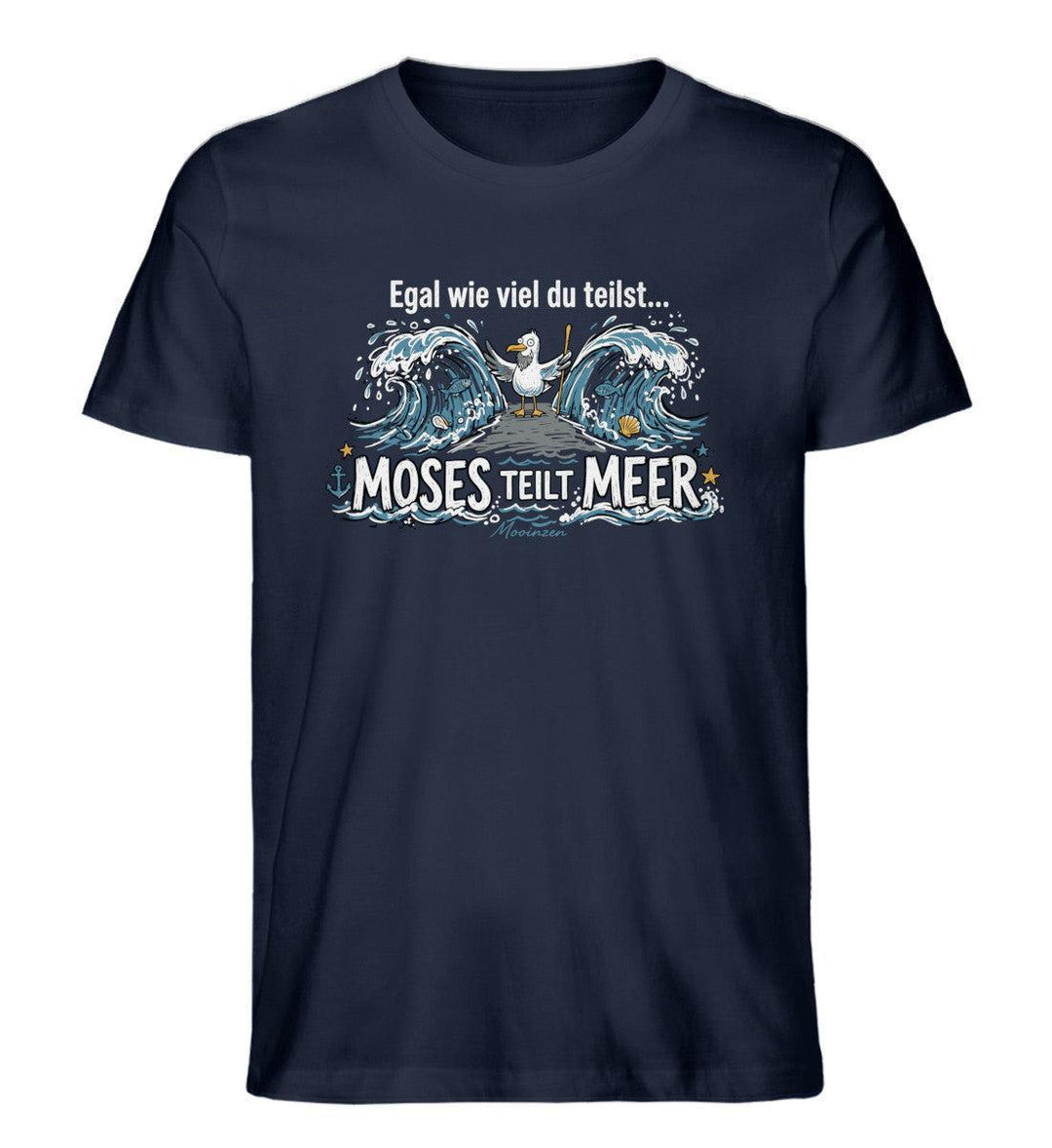 Moses teilt Meer · Herren Premium Bio T-Shirt-Herren Premium Bio T-Shirt-French Navy-XS-Mooinzen