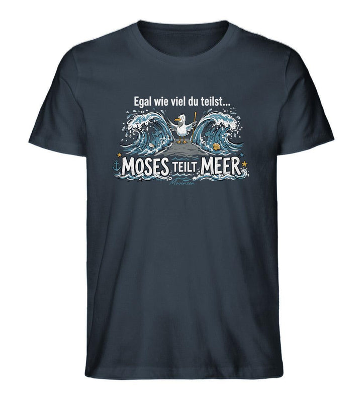 Moses teilt Meer · Herren Premium Bio T-Shirt-Herren Premium Bio T-Shirt-India Ink Grey-XS-Mooinzen