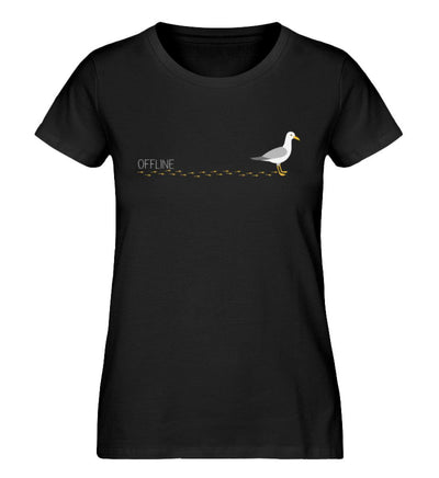 Möwe Footprinte · Damen Premium Bio T-Shirt-Damen Premium Bio T-Shirt-Black-XS-Mooinzen