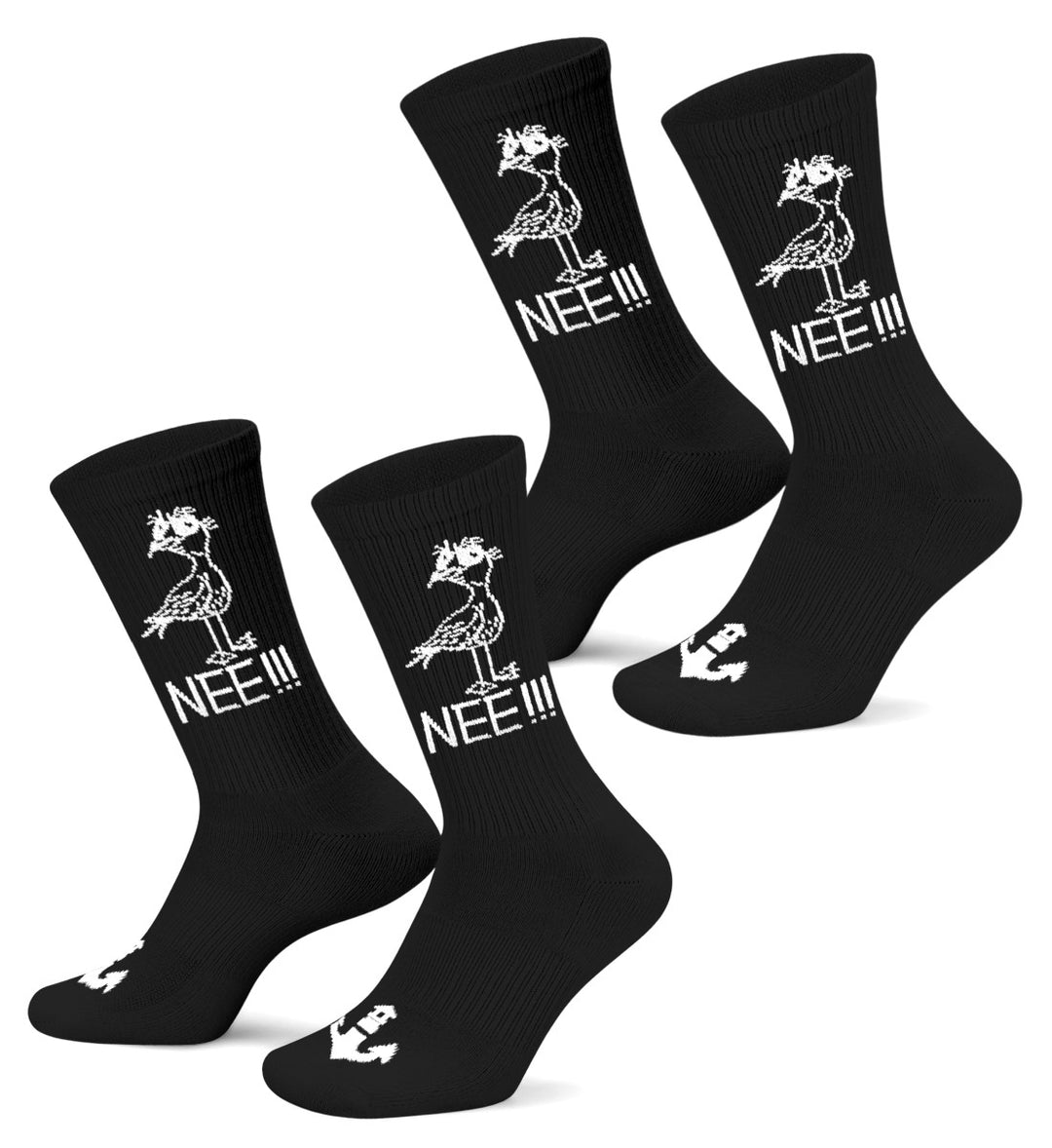 Möwe Nee · 2er-Pack Unisex Crew Socken (2 Paar)-Unisex Bio Crew Socken-schwarz-36-41-Mooinzen