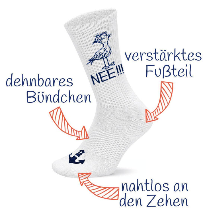Möwe Nee · 4er-Pack Unisex Crew Socken (4 Paar)-Unisex Bio Crew Socken-Mooinzen