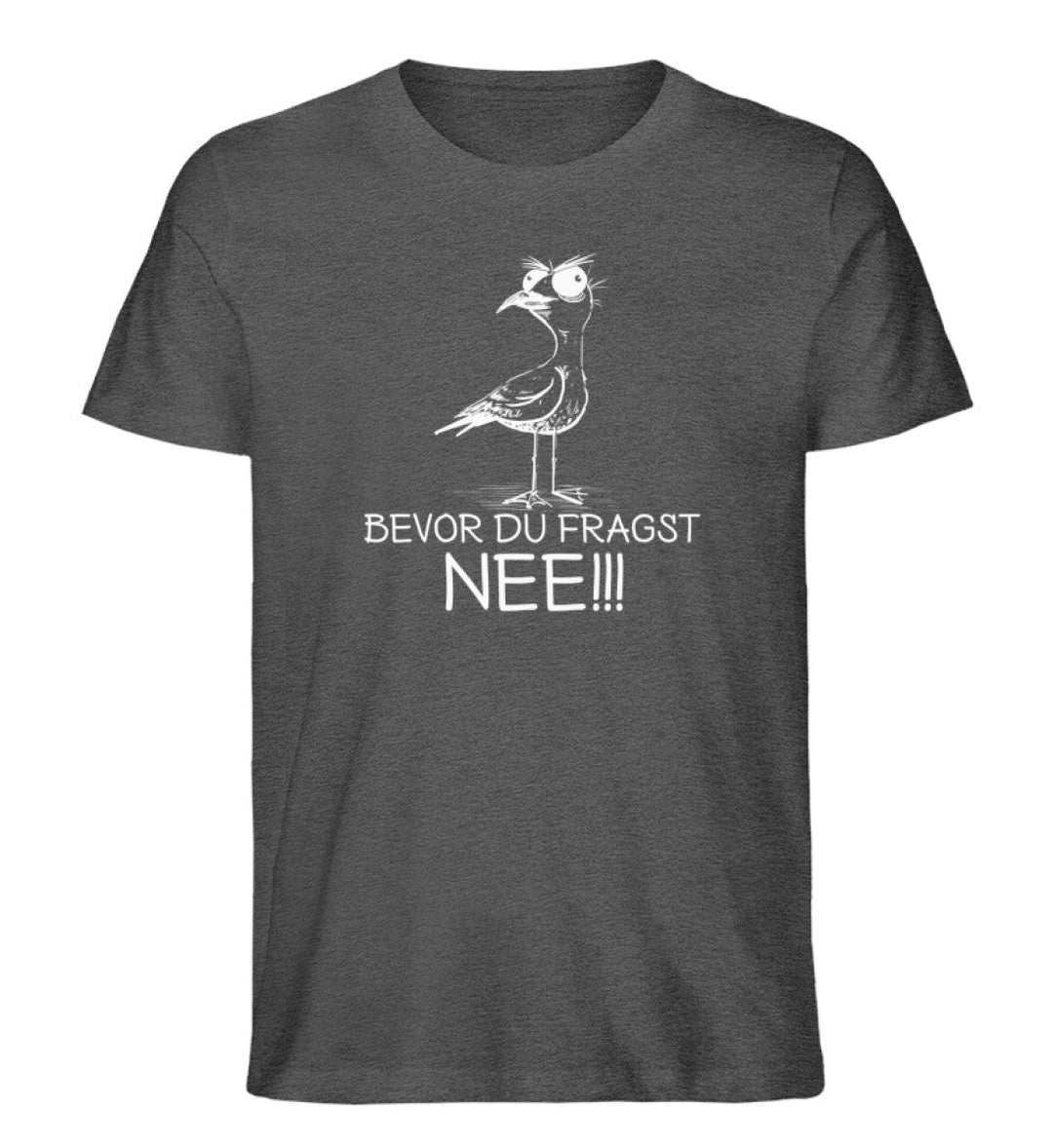 Möwe Nee · Herren Premium Bio T-Shirt-Herren Premium Bio T-Shirt-Dark Heather Grey-S-Mooinzen