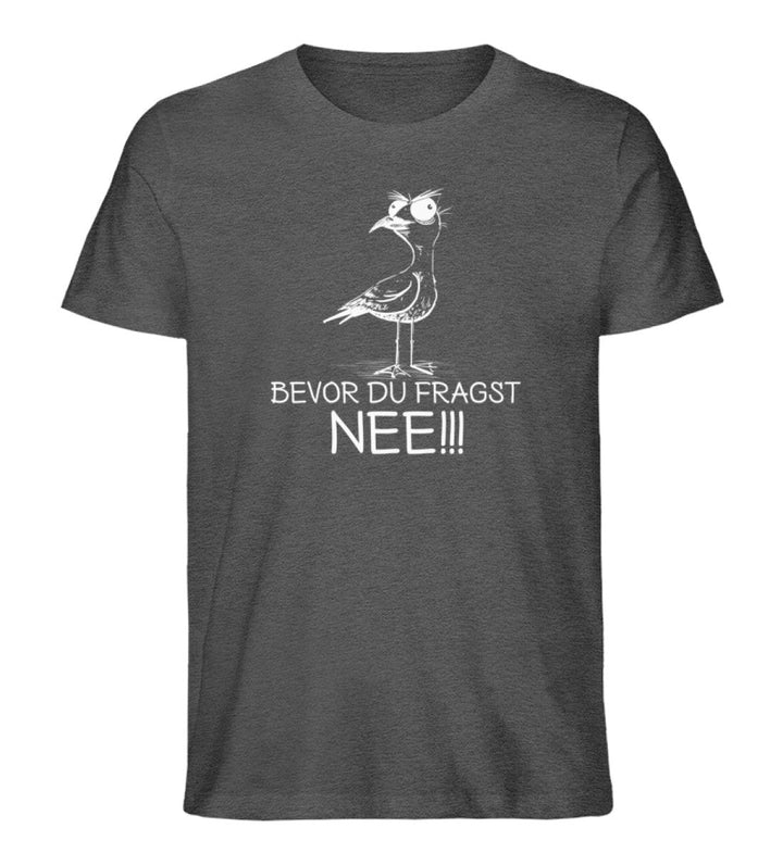 Möwe Nee · Herren Premium Bio T-Shirt-Herren Premium Bio T-Shirt-Dark Heather Grey-S-Mooinzen
