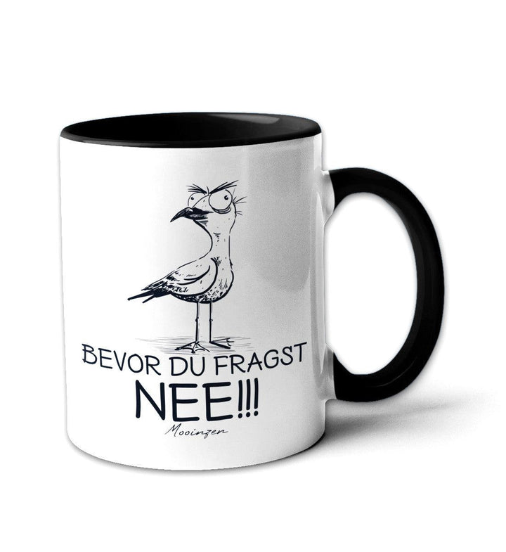 Möwe Nee · Keramiktasse Zweifarbig-Keramik Tasse zweifarbig-schwarz-330ml-Mooinzen