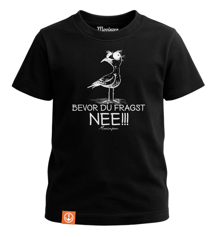 Möwe Nee · Kinder Premium Signature Bio T-Shirt-Kinder Premium Bio T-Shirt (Eigenproduktion)-black-beauty-98/104-Mooinzen