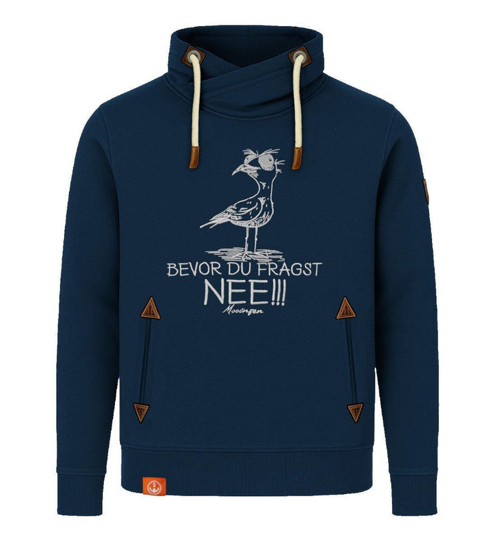 Möwe Nee · Unisex Bio Schalkragen Sweatshirt (ohne Kapuze)-Unisex Bio Schalkragen Sweatshirt-dress-blue-S-Mooinzen