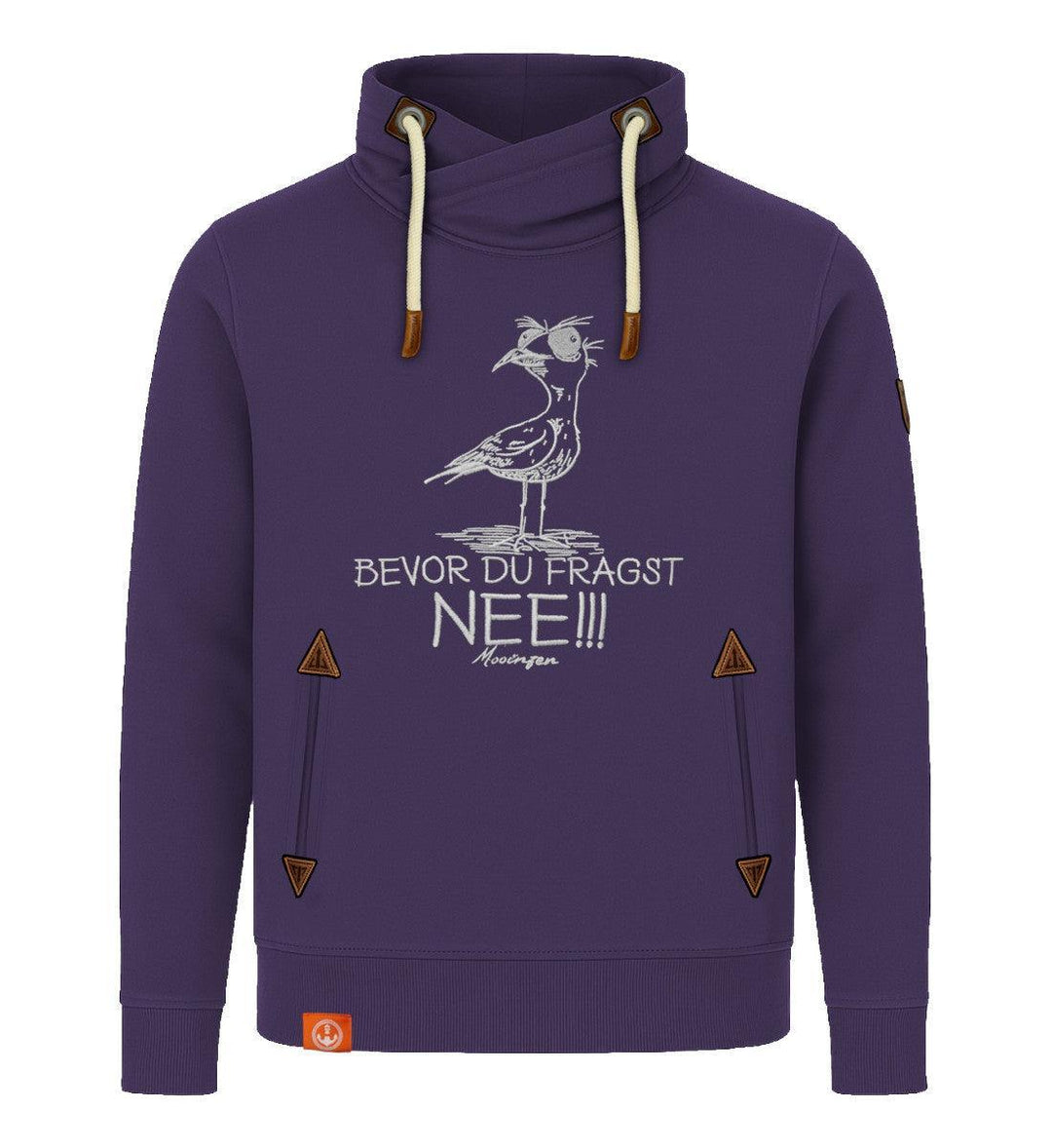 Möwe Nee · Unisex Bio Schalkragen Sweatshirt (ohne Kapuze)-Unisex Bio Schalkragen Sweatshirt-grape-S-Mooinzen