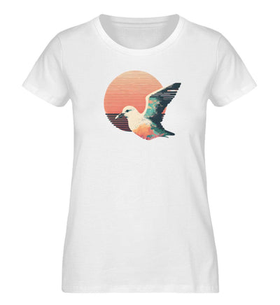 Möwe Sonnenuntergang · Damen Premium Bio T-Shirt-Damen Premium Bio T-Shirt-White-S-Mooinzen
