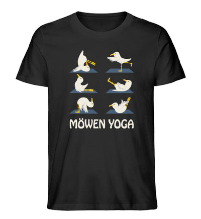 Möwen Yoga 2 · Herren Premium Bio T-Shirt-Herren Premium Bio T-Shirt-Black-XS-Mooinzen