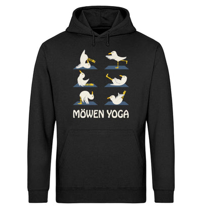 Möwen Yoga 2 · Unisex Bio Hoodie-Unisex Bio Hoodie-Black-S-Mooinzen