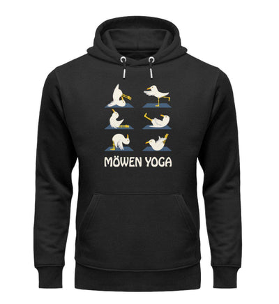 Möwen Yoga 2 · Unisex Premium Bio Hoodie-Unisex Premium Bio Hoodie-Black-S-Mooinzen