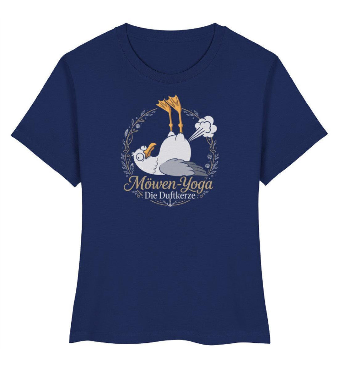 Möwen Yoga Duftkerze · Damen Premium Bio T-Shirt 2.0-Damen Premium Bio T-Shirt 2.0-French Navy-XS-Mooinzen