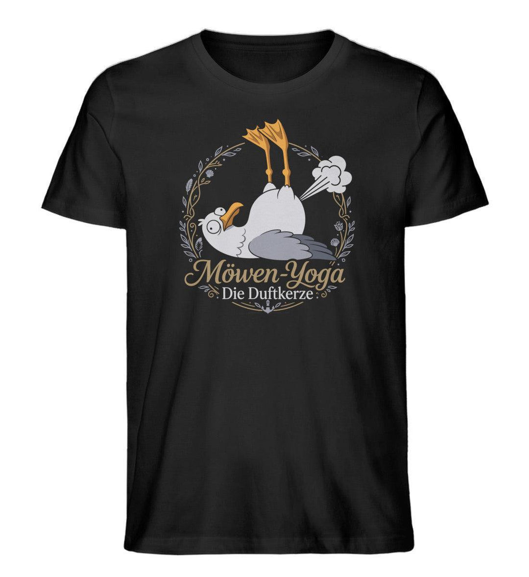 Möwen-Yoga Duftkerze · Herren Premium Bio T-Shirt-Herren Premium Bio T-Shirt-Black-XS-Mooinzen
