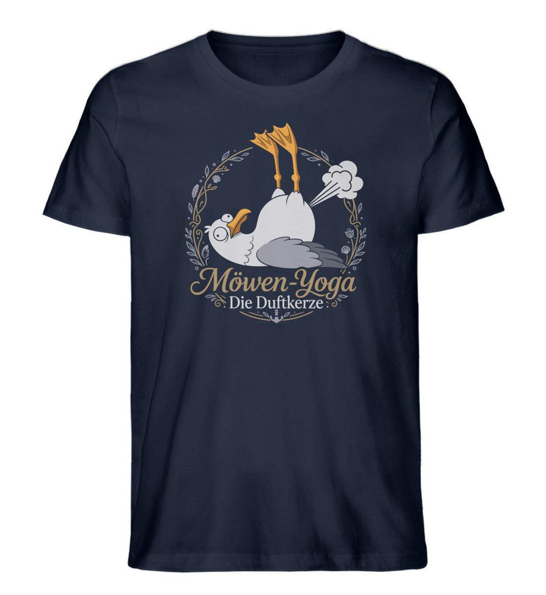 Möwen-Yoga Duftkerze · Herren Premium Bio T-Shirt-Herren Premium Bio T-Shirt-French Navy-XS-Mooinzen