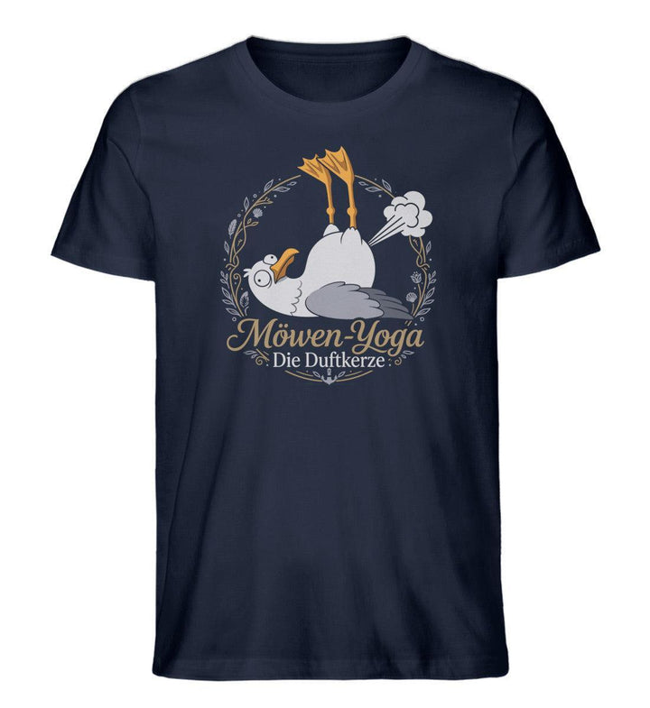 Möwen-Yoga Duftkerze · Herren Premium Bio T-Shirt-Herren Premium Bio T-Shirt-French Navy-XS-Mooinzen