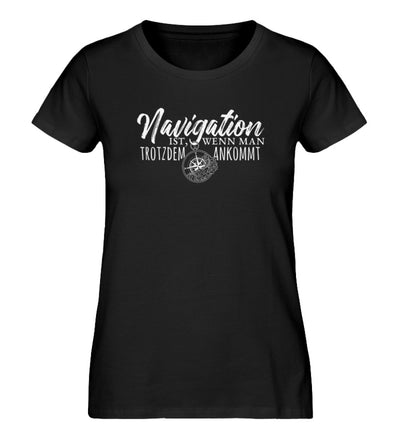 Navigation trotzdem ankommen · Damen Premium Bio T-Shirt-Damen Premium Bio T-Shirt-Black-XS-Mooinzen
