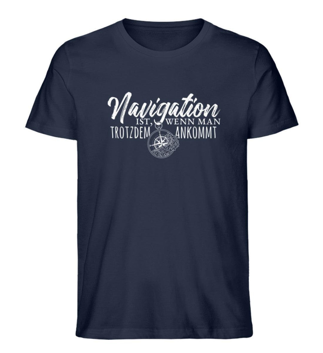 Navigation trotzdem ankommen · Herren Premium Bio T-Shirt-Herren Premium Bio T-Shirt-French Navy-XS-Mooinzen