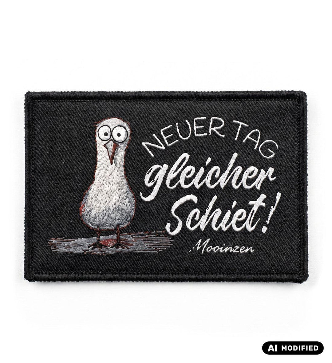 Neuer Tag gleicher Schiet · Klettpatch V2-Klettwatt Patch-black-9x6-Mooinzen