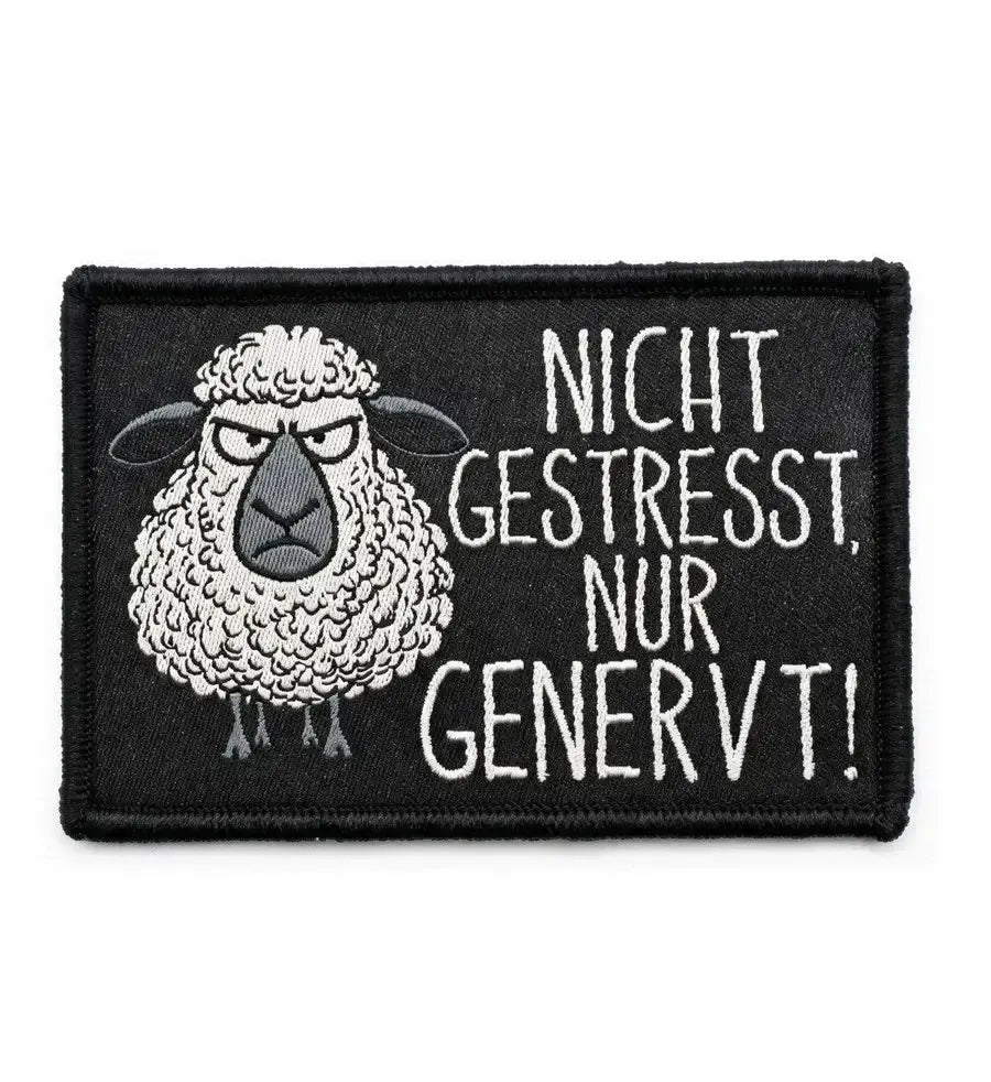 Nicht gestresst nur genervt · Klettwattpatch V2-Klettwatt Patch-black-9x6-Mooinzen