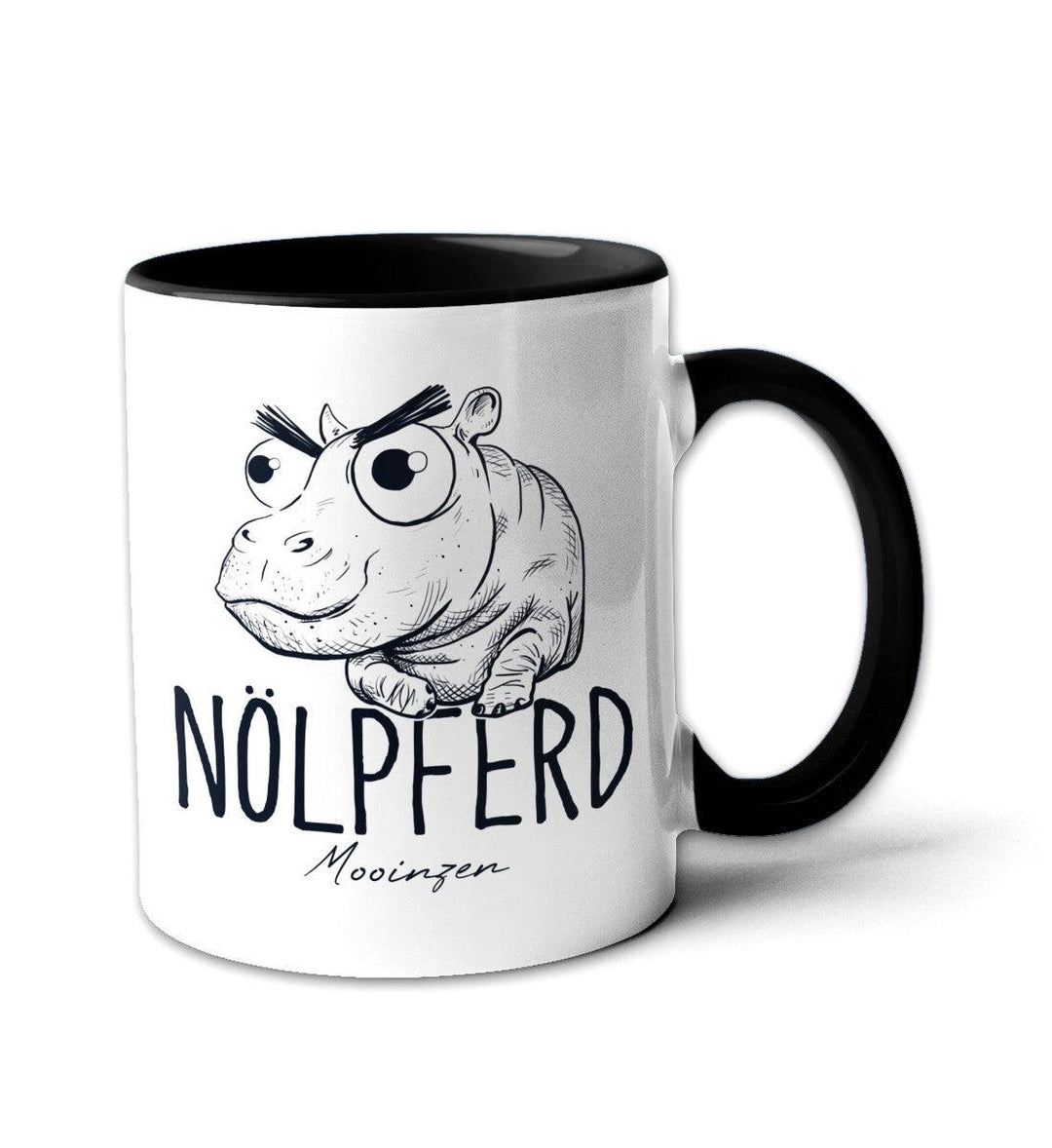 Nölpferd · Keramiktasse Zweifarbig-Keramik Tasse zweifarbig-schwarz-330ml-Mooinzen
