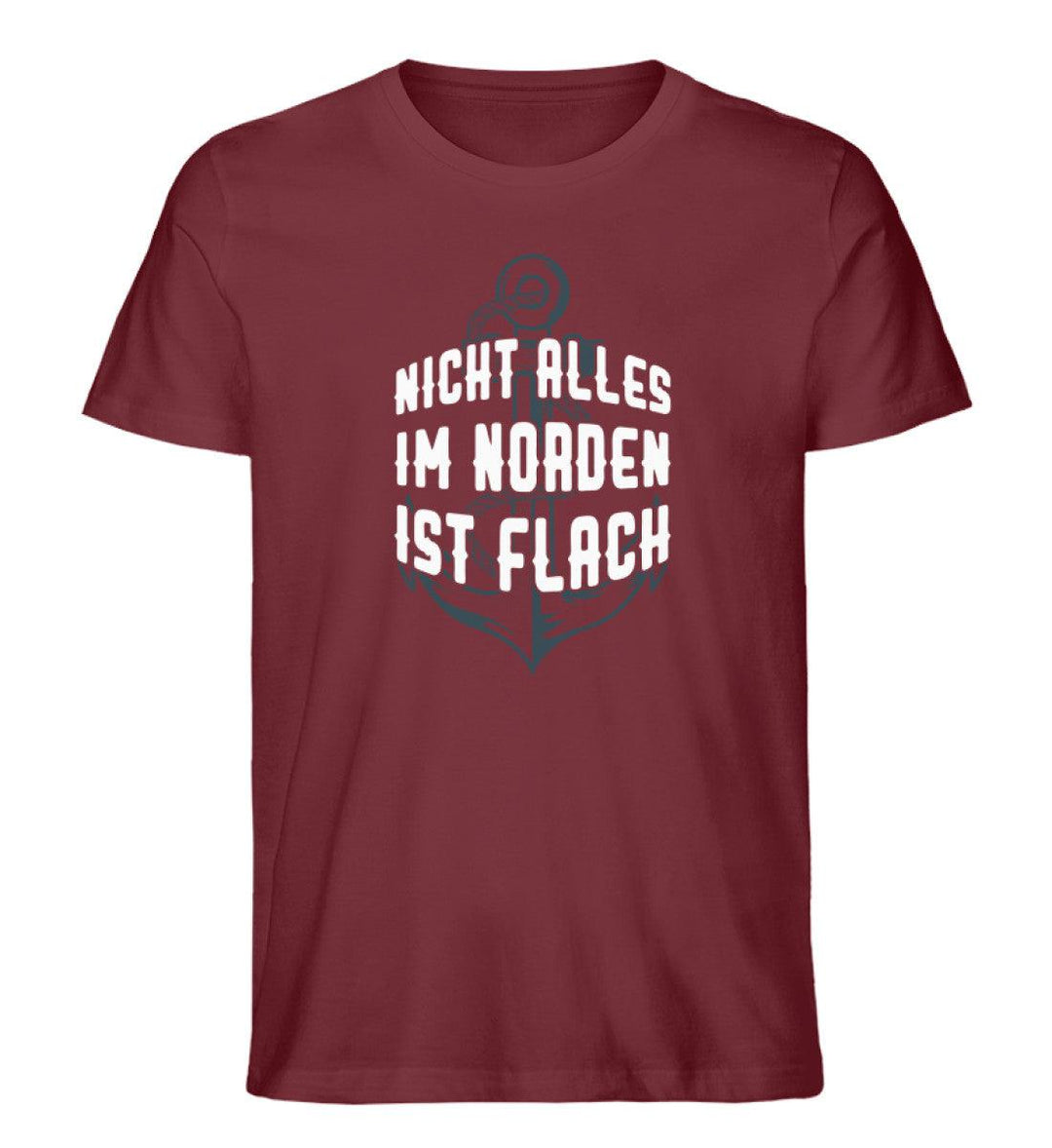 Norden nicht flach · Herren Premium Bio T-Shirt-Herren Premium Bio T-Shirt-Burgundy-S-Mooinzen
