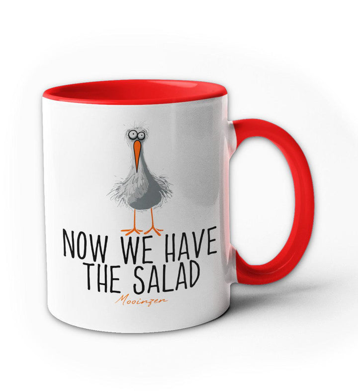 Now we have the Salad · Keramiktasse Zweifarbig-Keramik Tasse zweifarbig-rot-330ml-Mooinzen