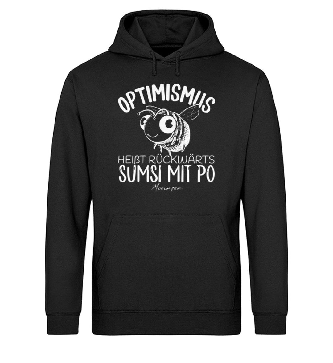 Optimismus rückwärts Sumsi mit Po · Unisex Bio Hoodie-Unisex Bio Hoodie-Black-XS-Mooinzen