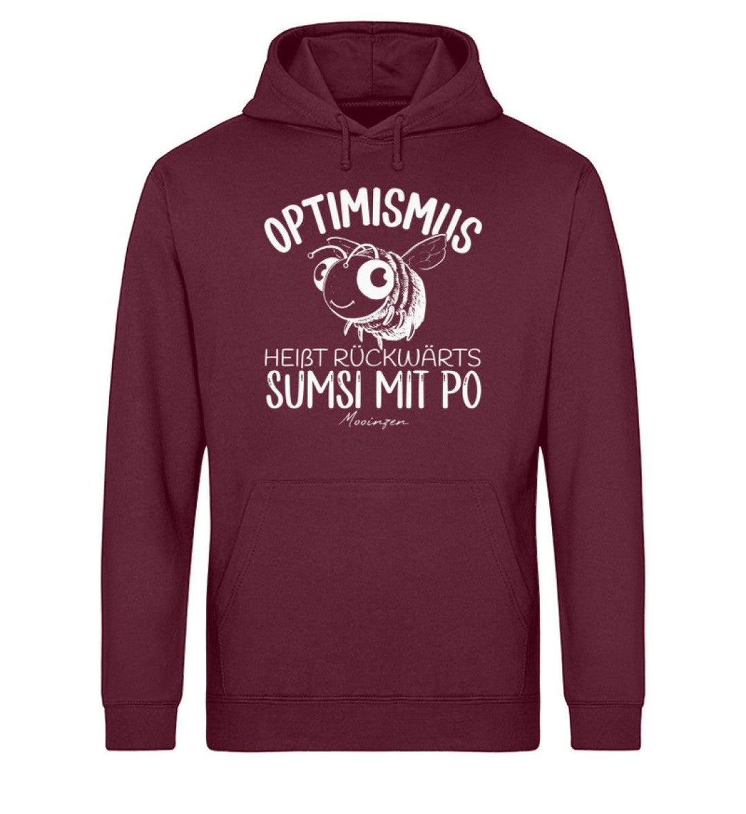 Optimismus rückwärts Sumsi mit Po · Unisex Bio Hoodie-Unisex Bio Hoodie-Burgundy-XS-Mooinzen