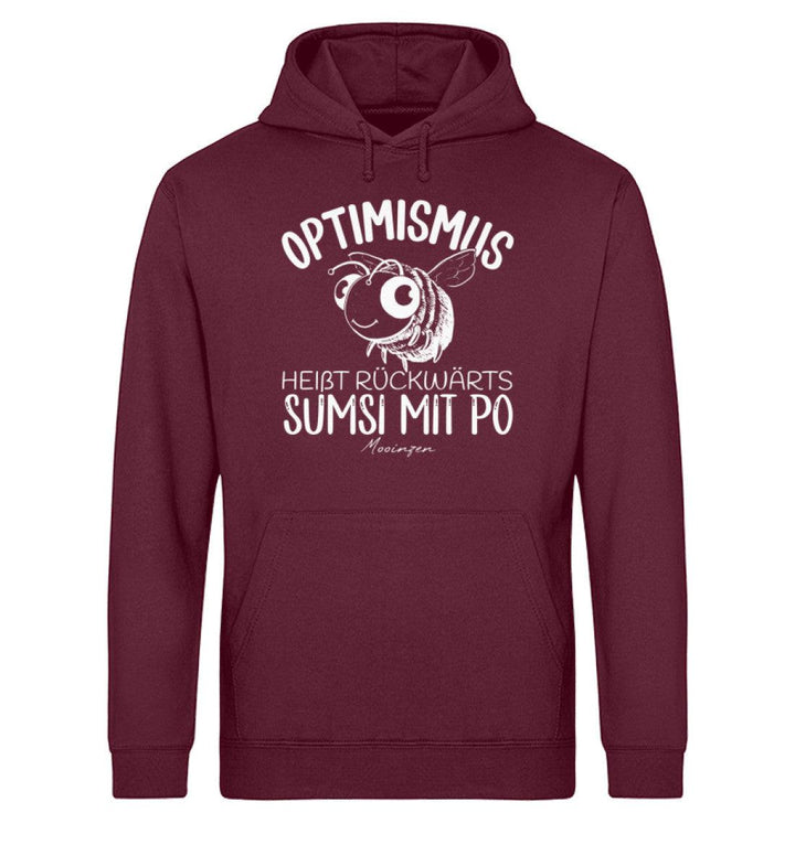 Optimismus rückwärts Sumsi mit Po · Unisex Bio Hoodie-Unisex Bio Hoodie-Burgundy-XS-Mooinzen