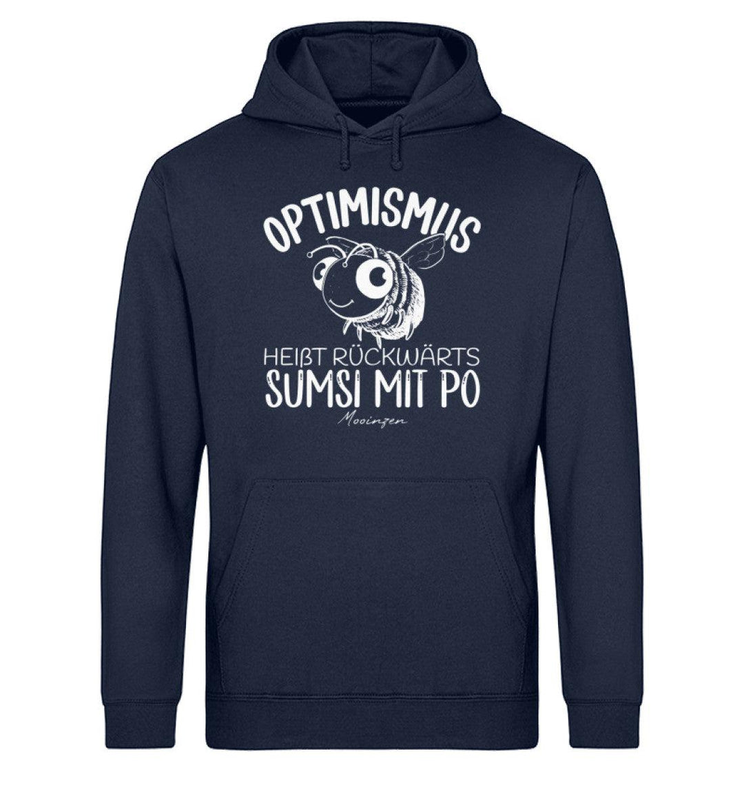 Optimismus rückwärts Sumsi mit Po · Unisex Bio Hoodie-Unisex Bio Hoodie-French Navy-XS-Mooinzen