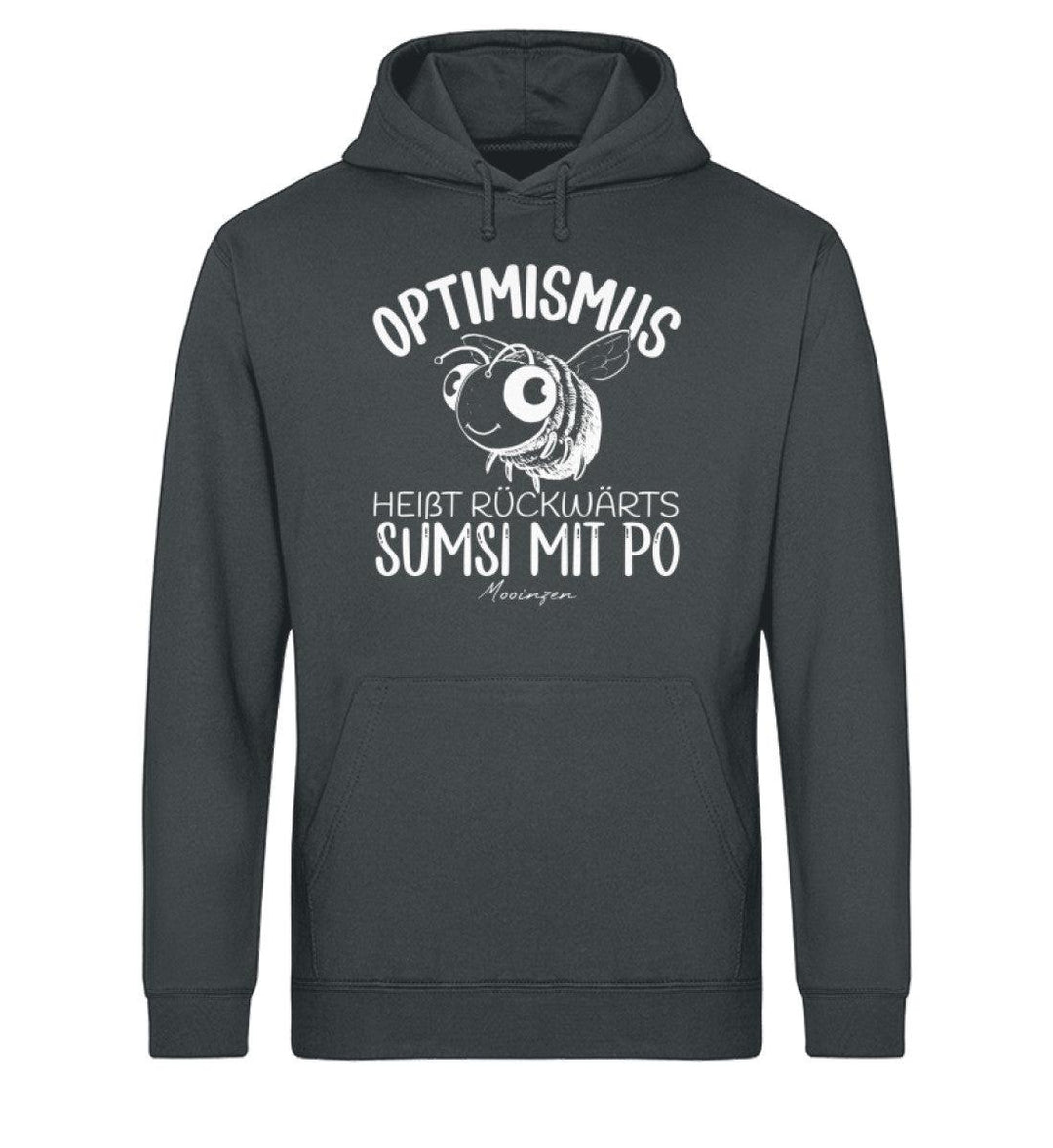 Optimismus rückwärts Sumsi mit Po · Unisex Bio Hoodie-Unisex Bio Hoodie-India Ink Grey-XS-Mooinzen