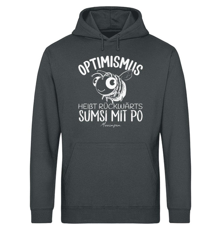 Optimismus rückwärts Sumsi mit Po · Unisex Bio Hoodie-Unisex Bio Hoodie-India Ink Grey-XS-Mooinzen