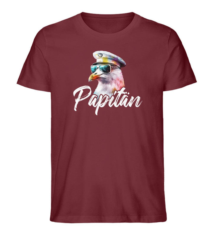 Papitän coole Möwe · Herren Premium Bio T-Shirt-Herren Premium Bio T-Shirt-Burgundy-S-Mooinzen