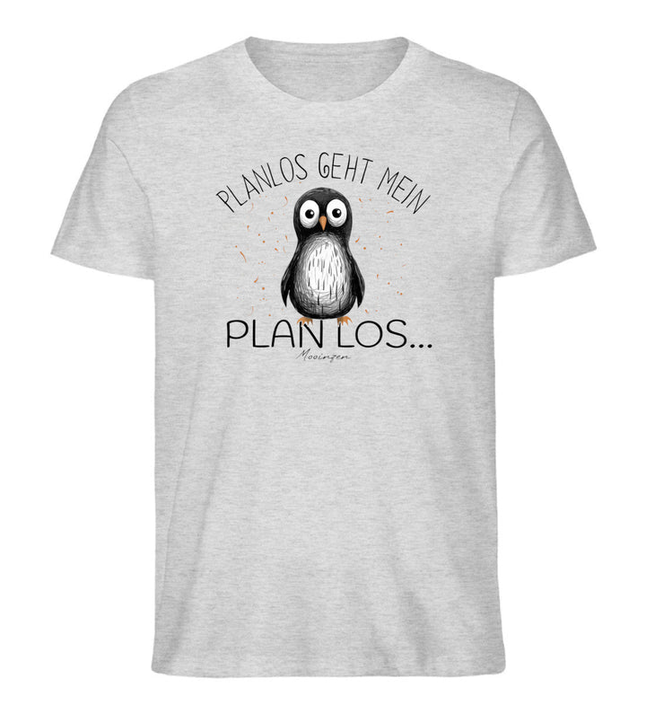 Planlos geht mein Plan los · Herren Premium Bio T-Shirt-Herren Premium Bio T-Shirt-Heather Grey-XS-Mooinzen