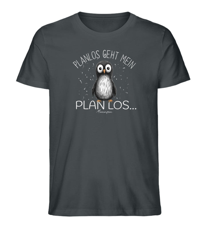 Planlos geht mein Plan los · Herren Premium Bio T-Shirt-Herren Premium Bio T-Shirt-India Ink Grey-S-Mooinzen