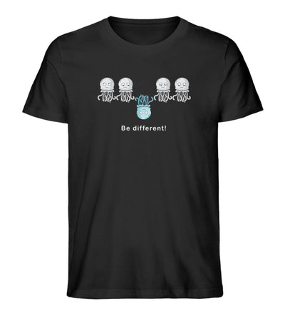Quallen different · Herren Premium Bio T-Shirt-Herren Premium Bio T-Shirt-Black-XS-Mooinzen