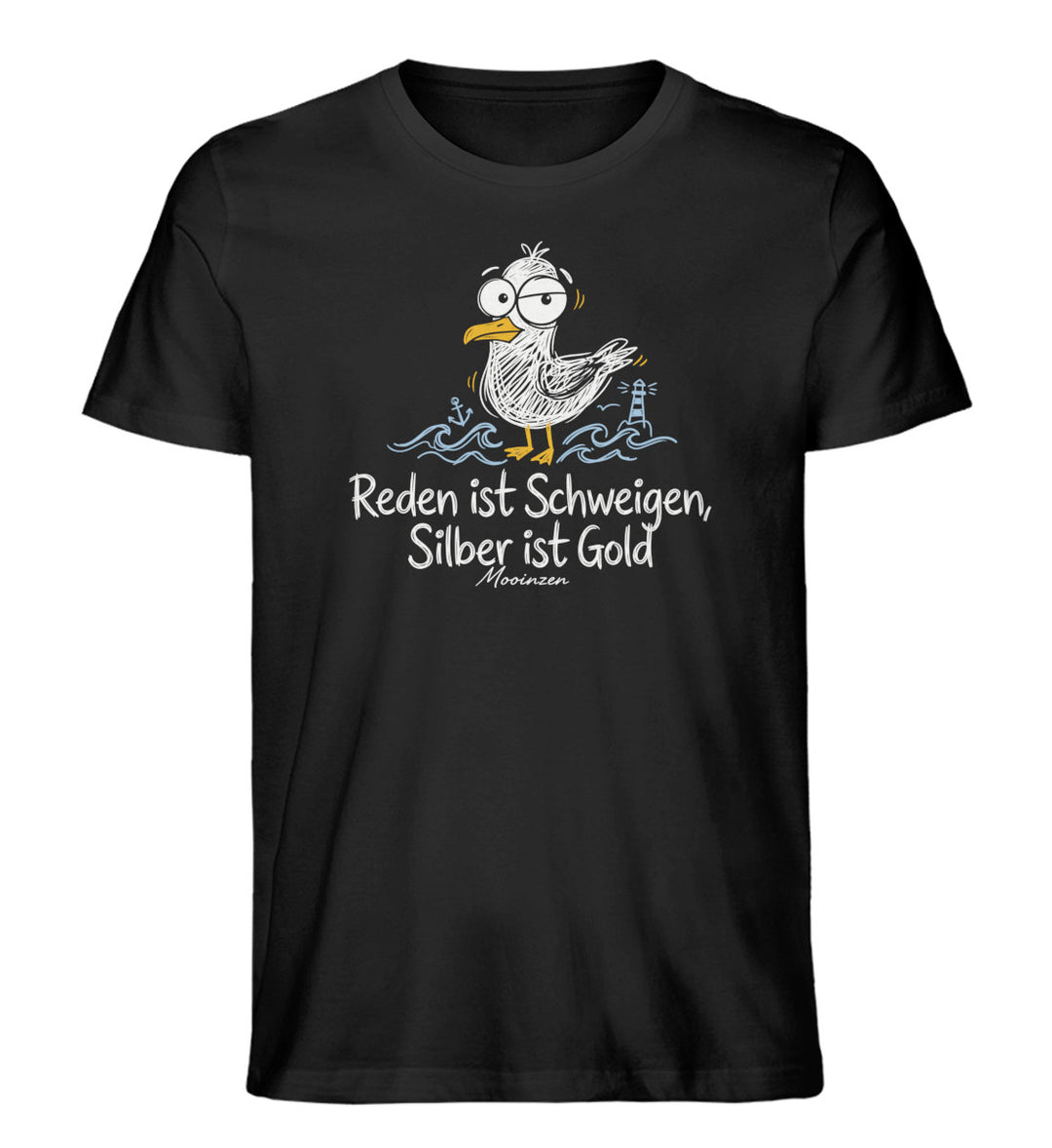 Reden ist Schweigen Silber ist Gold · Herren Premium Bio T-Shirt-Herren Premium Bio T-Shirt-Black-XS-Mooinzen