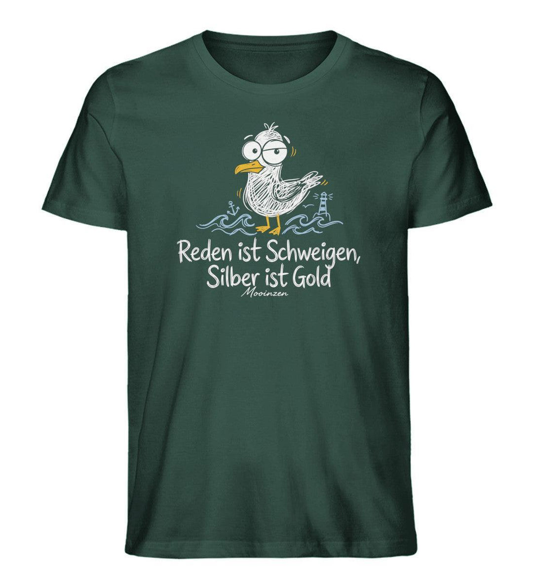 Reden ist Schweigen Silber ist Gold · Herren Premium Bio T-Shirt-Herren Premium Bio T-Shirt-Glazed Green-XS-Mooinzen