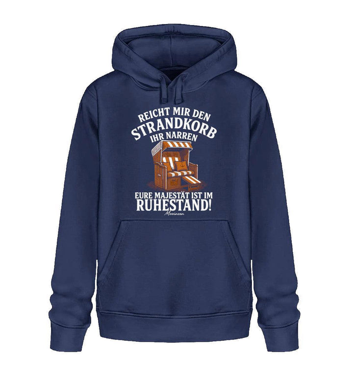 Reicht mir den Strandkorb, Majestät Ruhestand · Unisex Bio Hoodie-Unisex Bio Hoodie-French Navy-XS-Mooinzen