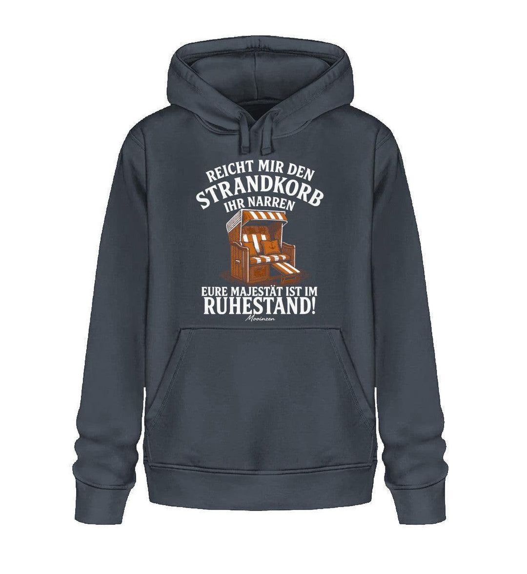 Reicht mir den Strandkorb, Majestät Ruhestand · Unisex Bio Hoodie-Unisex Bio Hoodie-India Ink Grey-XS-Mooinzen