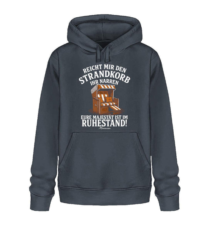 Reicht mir den Strandkorb, Majestät Ruhestand · Unisex Bio Hoodie-Unisex Bio Hoodie-India Ink Grey-XS-Mooinzen