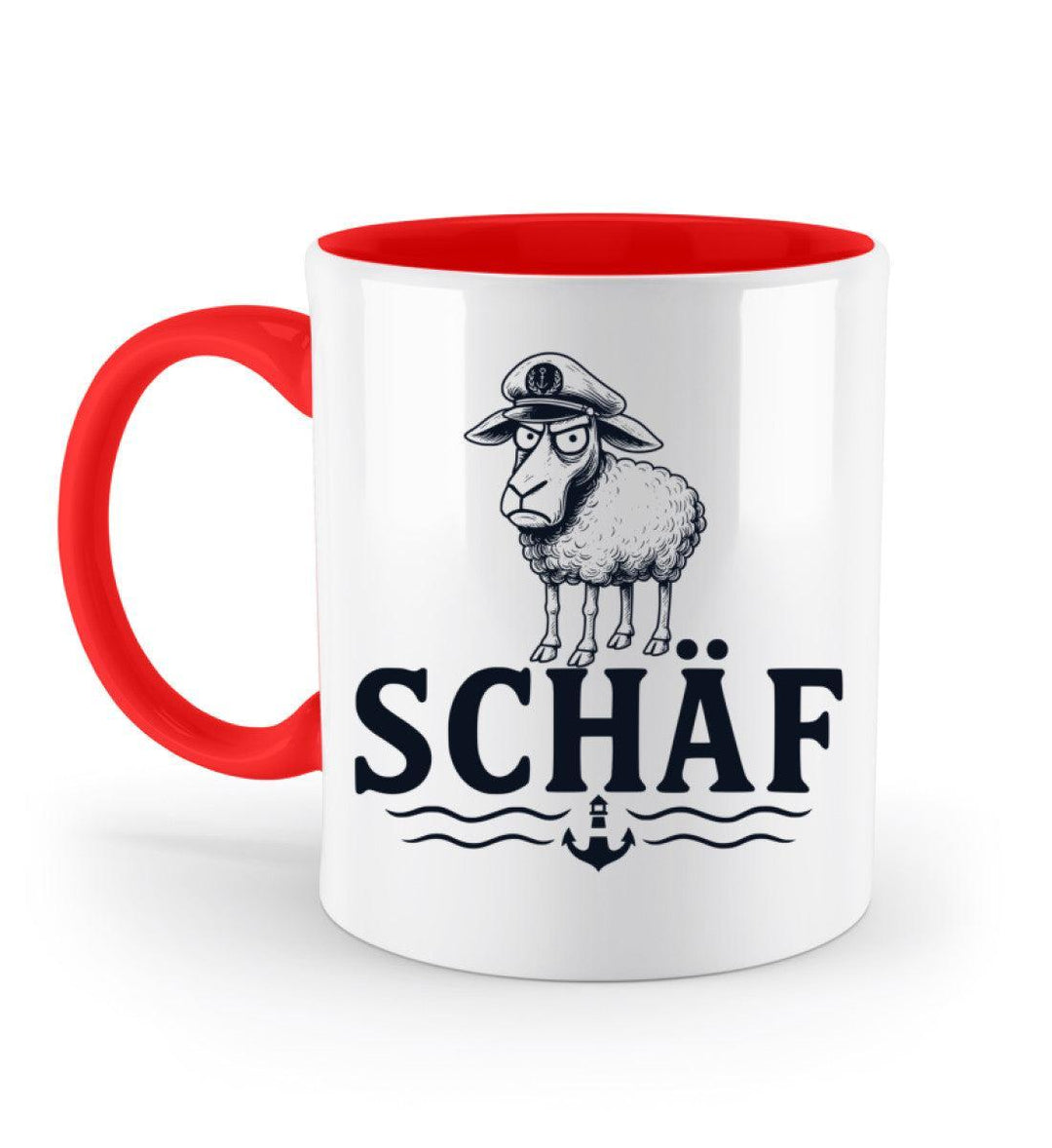Schäf Chef Papa Vater · Keramiktasse Zweifarbig-Keramik Tasse Zweifarbig-Rubin Red-330ml-Mooinzen