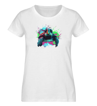 Schildkröte Bunt · Damen Premium Bio T-Shirt-Damen Premium Bio T-Shirt-White-S-Mooinzen