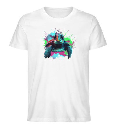 Schildkröte bunt · Herren Premium Bio T-Shirt-Herren Premium Bio T-Shirt-White-XS-Mooinzen