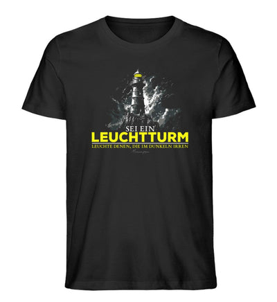 Sei ein Leuchtturm · Herren Premium Bio T-Shirt-Herren Premium Bio T-Shirt-Black-XS-Mooinzen