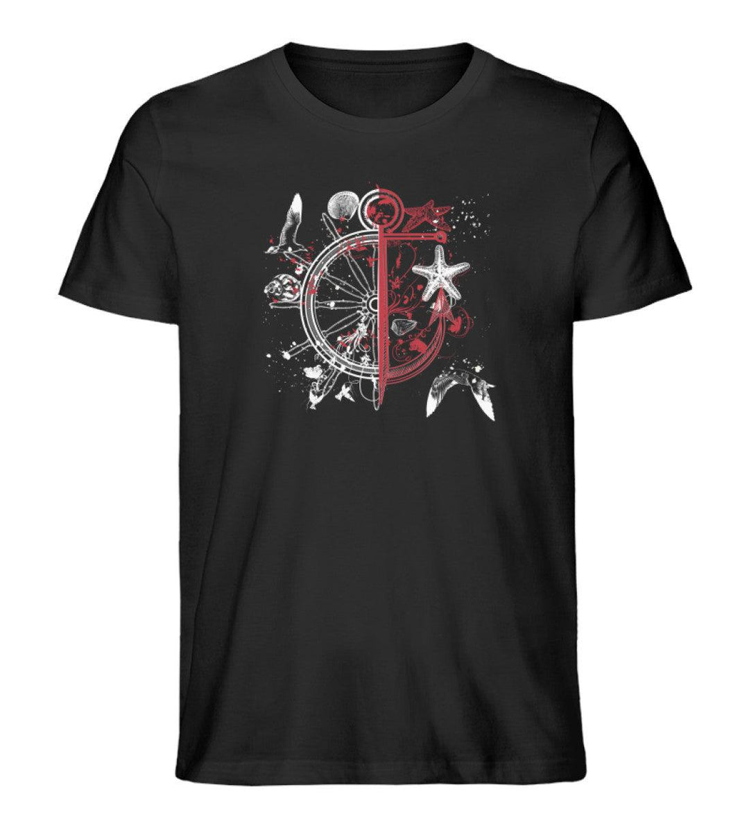 Steuerrad Abstrakt · Herren Premium Bio T-Shirt-Herren Premium Bio T-Shirt-Black-XS-Mooinzen