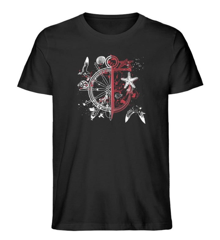 Steuerrad Abstrakt · Herren Premium Bio T-Shirt-Herren Premium Bio T-Shirt-Black-XS-Mooinzen