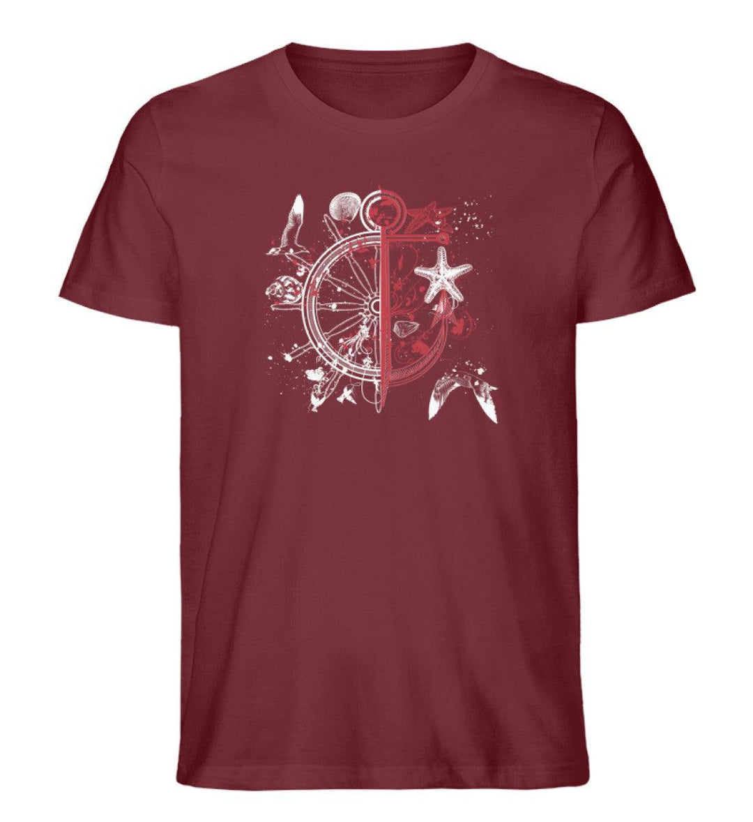 Steuerrad Abstrakt · Herren Premium Bio T-Shirt-Herren Premium Bio T-Shirt-Burgundy-S-Mooinzen