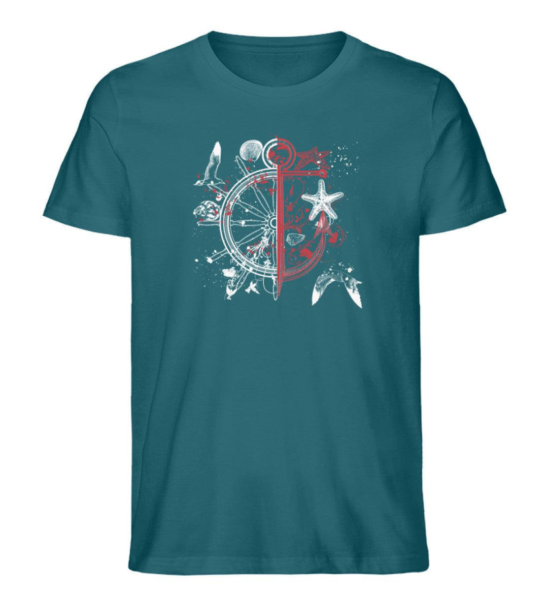 Steuerrad Abstrakt · Herren Premium Bio T-Shirt-Herren Premium Bio T-Shirt-Ocean Depth-XL-Mooinzen
