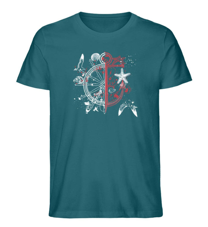 Steuerrad Abstrakt · Herren Premium Bio T-Shirt-Herren Premium Bio T-Shirt-Ocean Depth-XL-Mooinzen